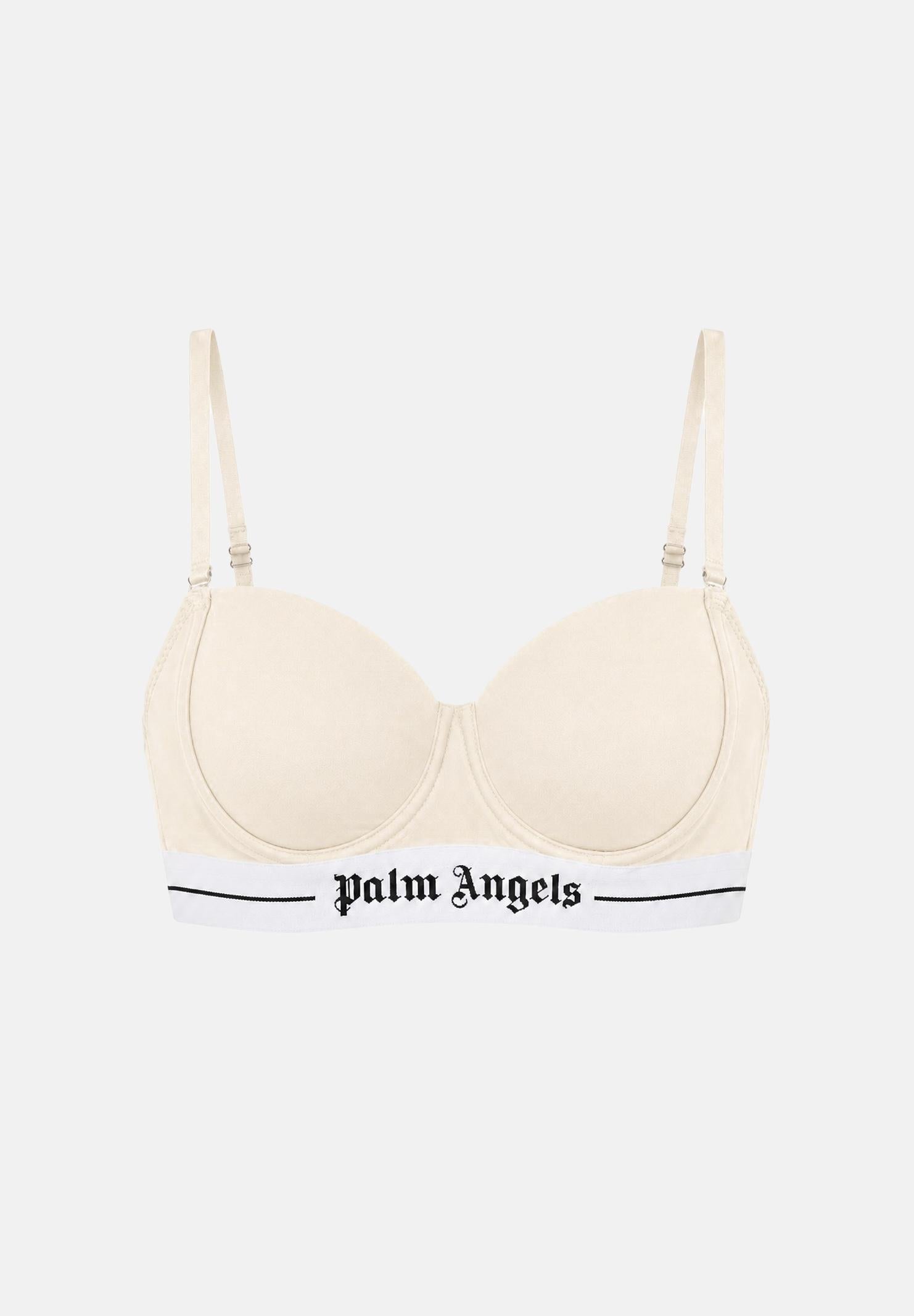 PALM ANGELS Reggiseno con fascia logo colore Ivory, avorio/bianco, da donna. PLA1UWTP05SI IV PALM ANGELS 