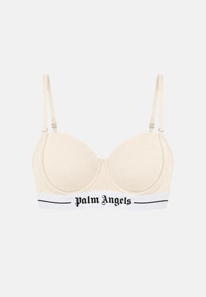 PALM ANGELS Reggiseno con fascia logo colore Ivory, avorio/bianco, da donna. PLA1UWTP05SI IV PALM ANGELS 