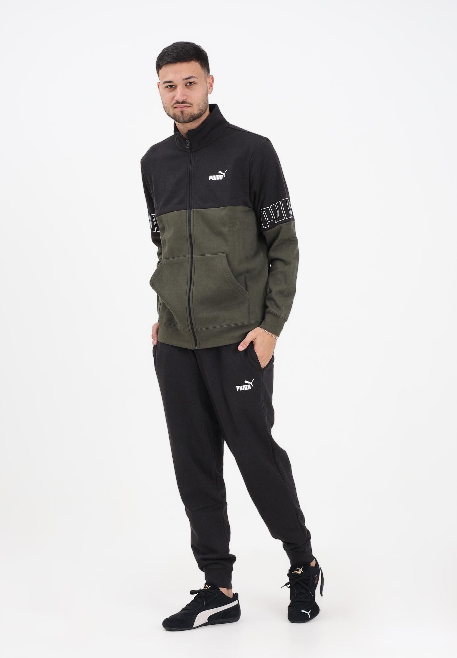 PUMA Tuta ESS COLORBLOCK verde e nera da uomo 691994 70 PUMA 