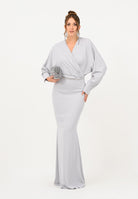 ALMA SANCHEZ Abito lungo Acme in elegante tessuto grigio perla da donna AS2526020TF 902 ALMA SANCHEZ 