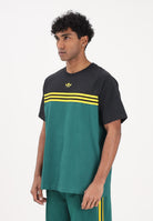 ADIDAS ORIGINALS T-shirt a manica corta CHEST STRIPES verde e nera da uomo KE3307 . ADIDAS ORIGINALS 