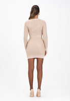 ELISABETTA FRANCHI Abito corto beige da donna con paillettes AM15Q56E2 EA2 ELISABETTA FRANCHI 