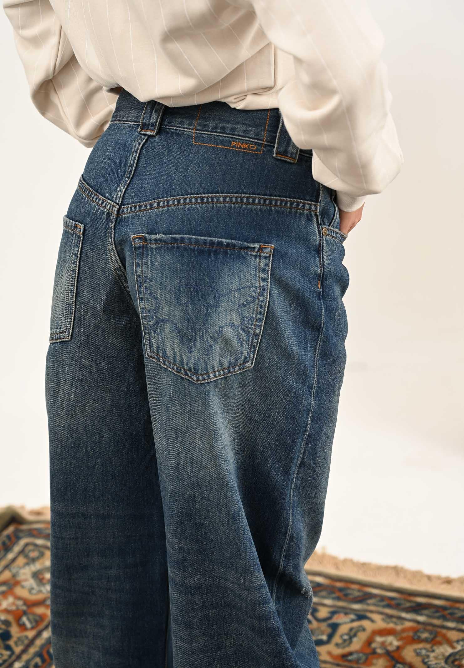 PINKO Jeans balloon in denim scuro da donna 103180A2SB PJU PINKO 