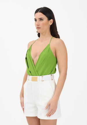 ELISABETTA FRANCHI Body verde da donna con spalline incrociate sul retro BO01461E2 EV3 ELISABETTA FRANCHI 