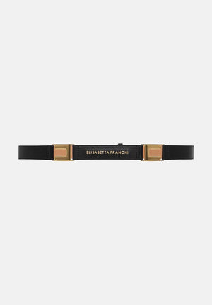 ELISABETTA FRANCHI Cintura nera da donna con logo CT09S61E2 110 ELISABETTA FRANCHI 
