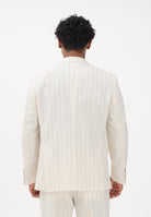 SELECTED HOMME Giacca doppiopetto panna da uomo realizzata con elegante gessatura verticale 16100652 EG SELECTED HOMME 