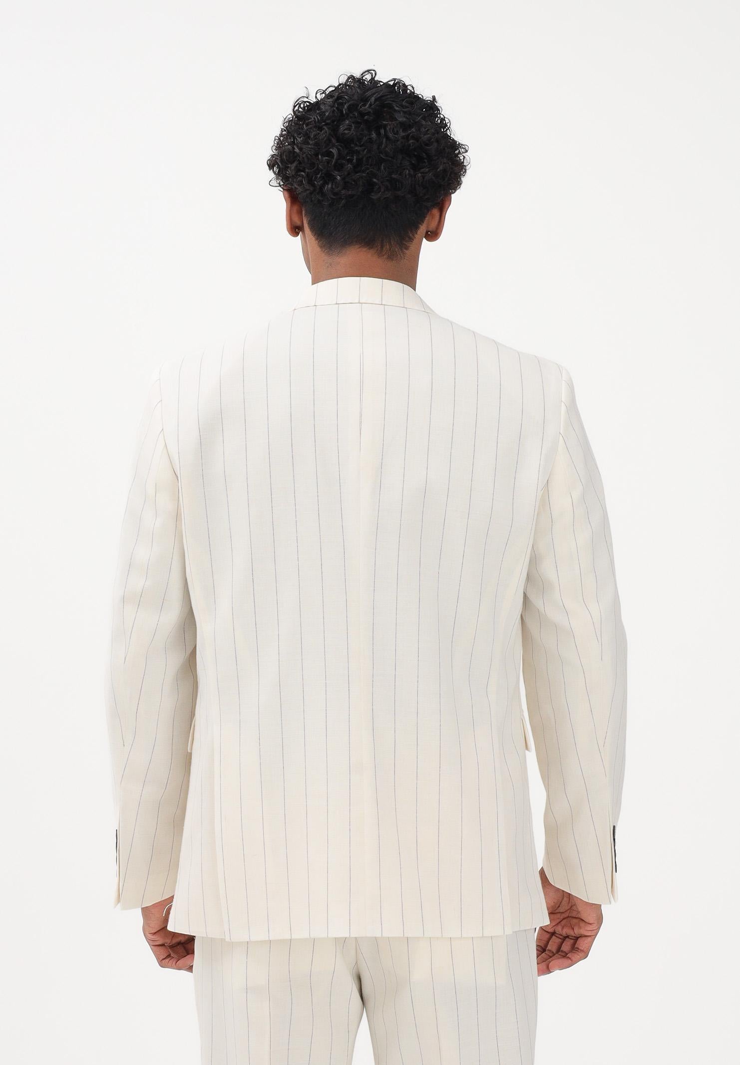 SELECTED HOMME Giacca doppiopetto panna da uomo realizzata con elegante gessatura verticale 16100652 EG SELECTED HOMME 