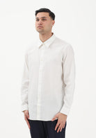 ARMANI EXCHANGE Camicia a manica lunga bianco panna da uomo con logo all-over XM002263AF13131 F0206 ARMANI EXCHANGE 