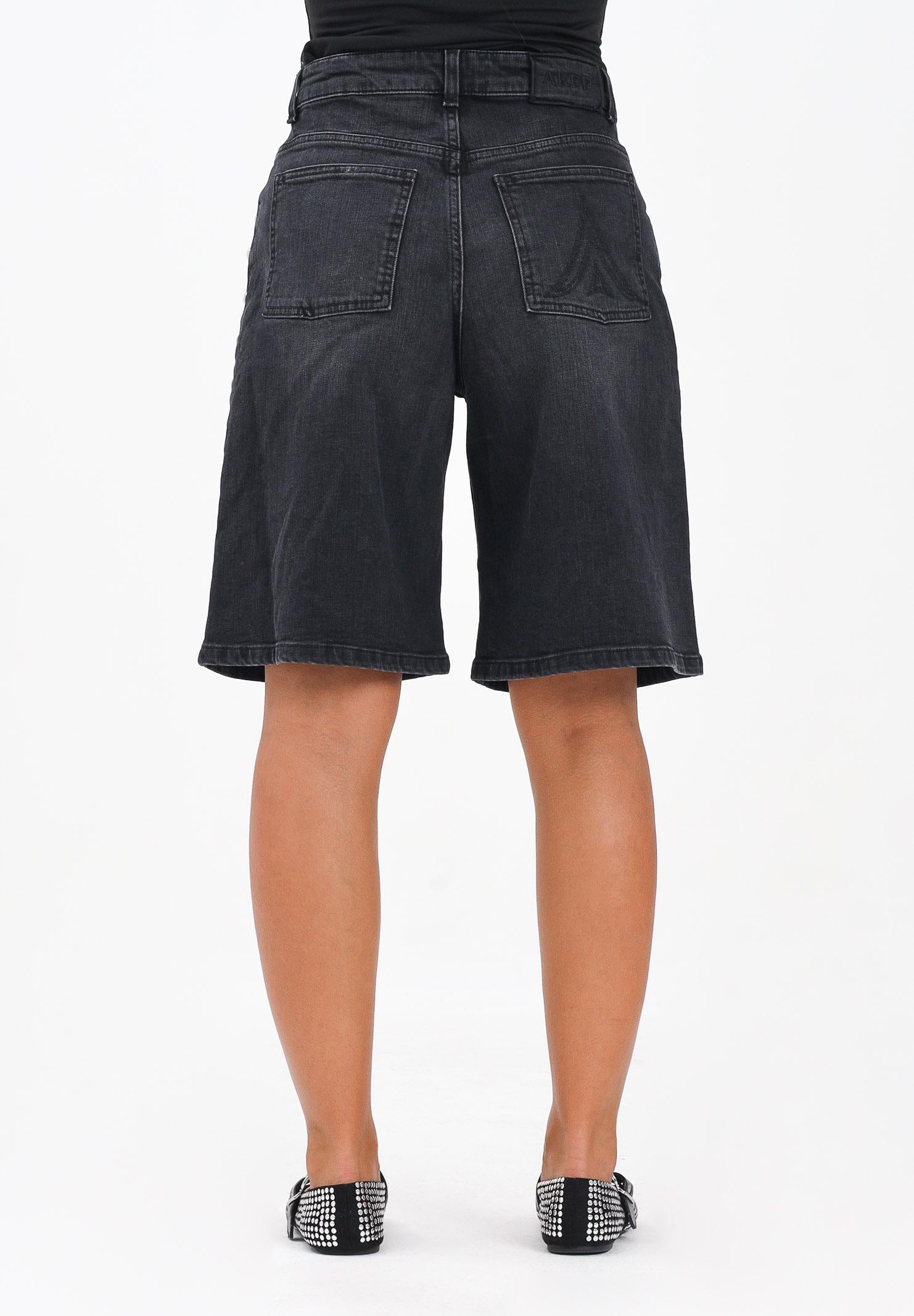 AKEP Bermuda in denim nero da donna con borchie BMKD11102 V1 AKEP 