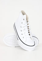 Sneakers Chuck Taylor All Star Platform Leather bianche per bambino e bambina A01016C . CONVERSE 