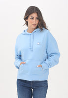 TOMMY JEANS Felpa con cappuccio azzurra da donna rifinita da logo DW0DW19414C1T  TOMMY JEANS 