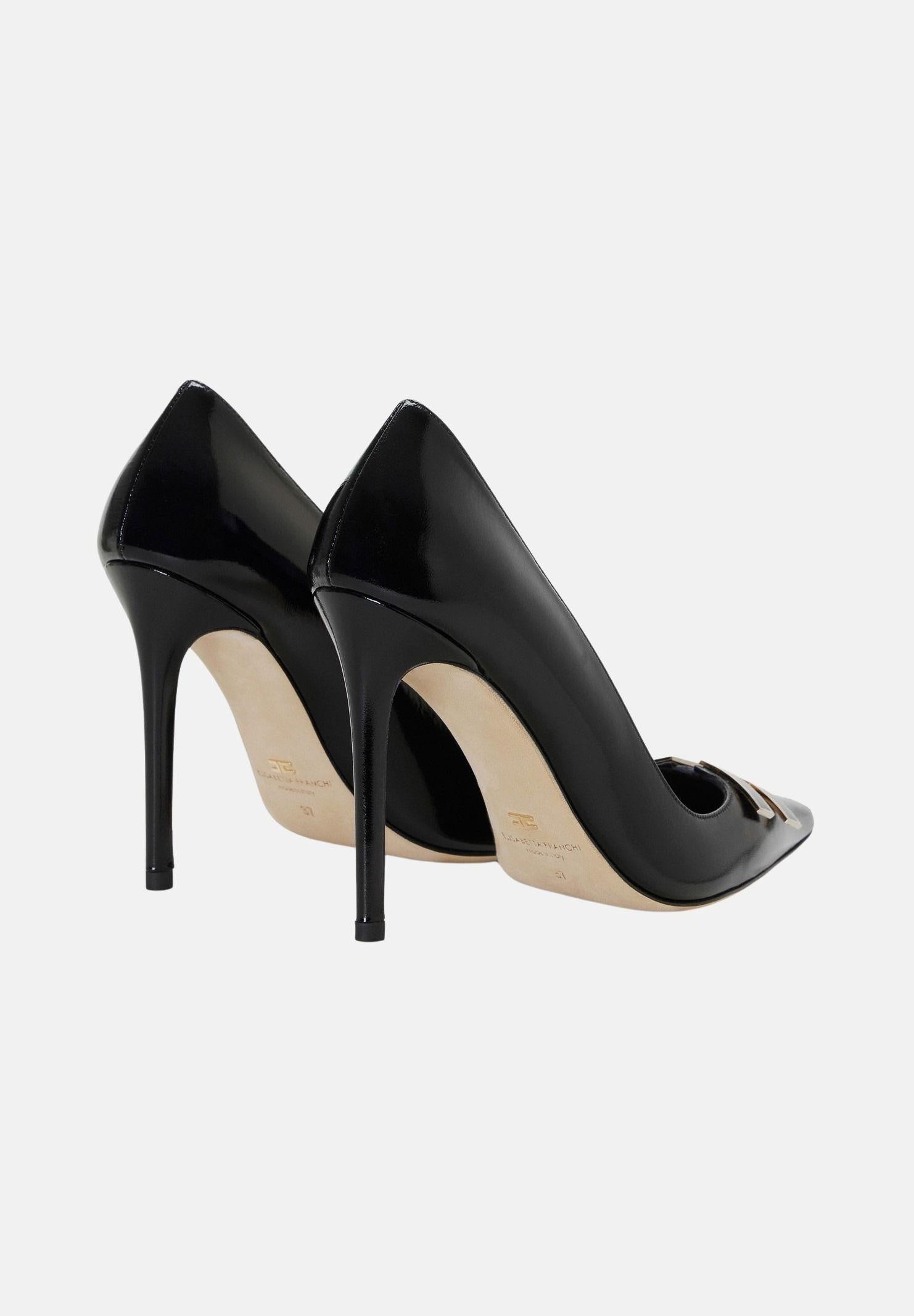 ELISABETTA FRANCHI Decollete nere da donna con dettaglio logo SA14B61E2 110 ELISABETTA FRANCHI 