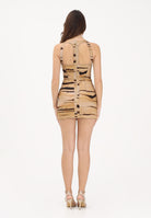 ELISABETTA FRANCHI Abito corto beige da donna con stampa tigre AB95962E2 470 ELISABETTA FRANCHI 