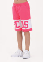 GCDS Shorts sportivo fucsia per donna, ragazze e bambine con stampa logo Z0UJQL589F004 566A GCDS 