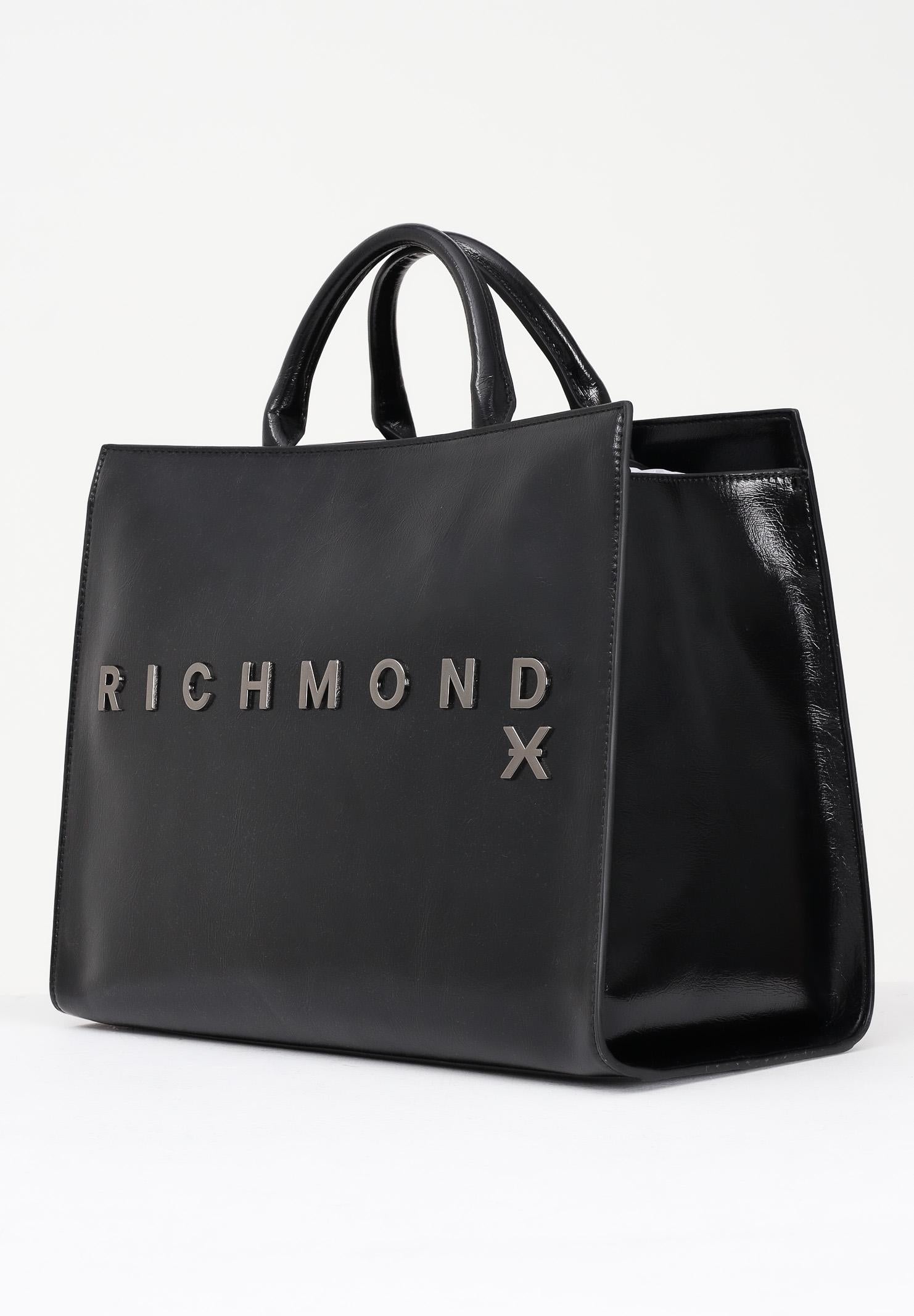 RICHMOND Shopper nera da donna con logo metallico UWA25300BO BL RICHMOND 