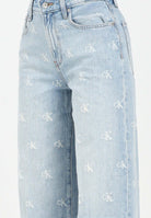 CALVIN KLEIN JEANS Jeans in denim chiaro da donna con monogramma logo LV047C785G0MI  CALVIN KLEIN JEANS 
