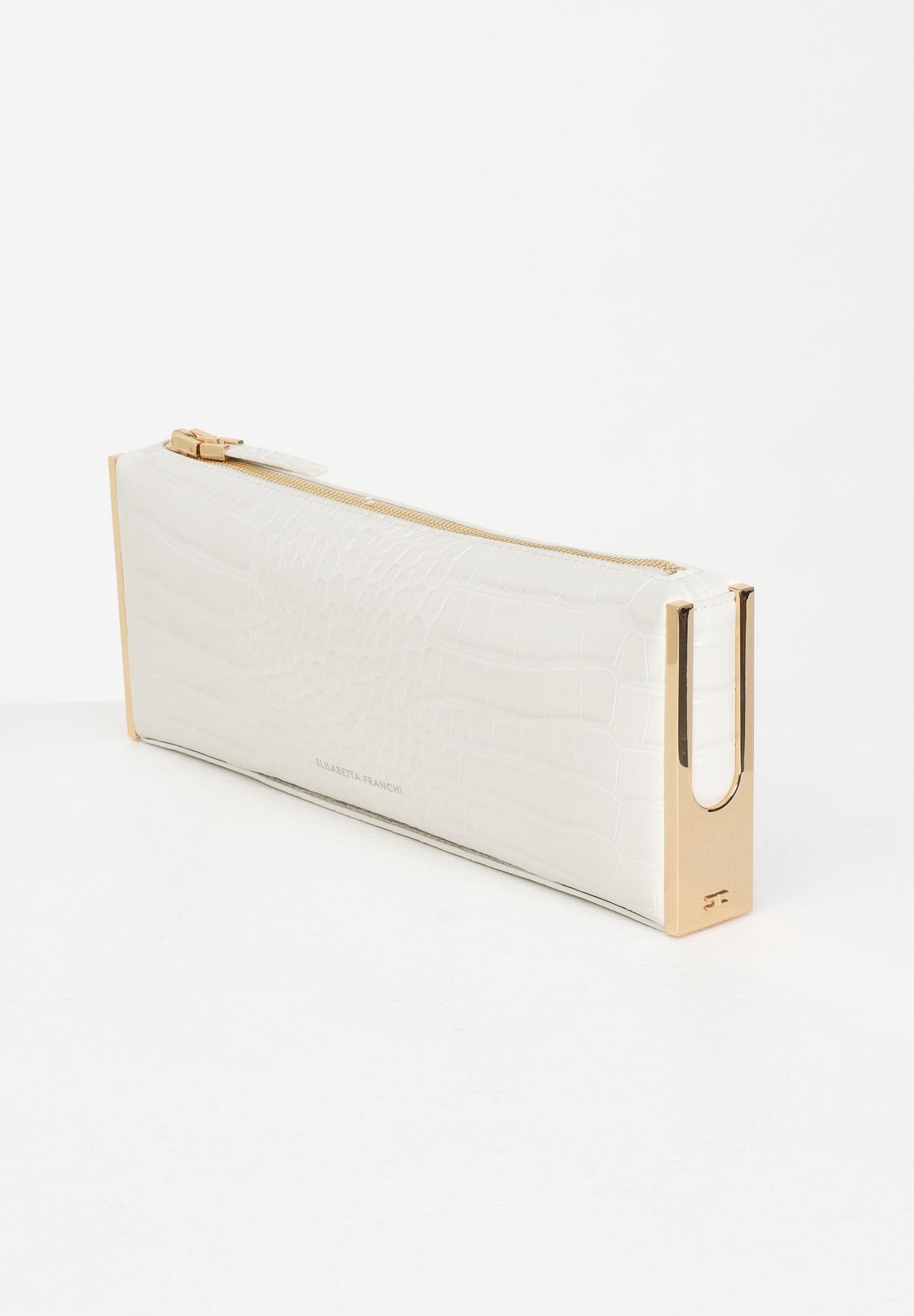 ELISABETTA FRANCHI Pochette bianco latte da donna con stampa cocco BS52A56E2 DZ9 ELISABETTA FRANCHI 