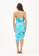 VERSACE JEANS COUTURE Abito midi azzurro da donna con stampa Wave Couture 80HAO913NS820 203 VERSACE JEANS COUTURE 