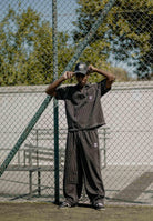 ADIDAS ORIGINALS Camicia Wabash Loose in denim nero da uomo JW0171 . ADIDAS ORIGINALS 