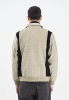 ADIDAS ORIGINALS Felpa con zip old-school verde militare e nera da uomo JX3086  ADIDAS ORIGINALS 