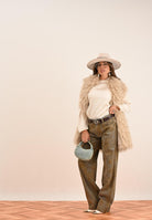 VICOLO Jeans Alex in denim effetto marmorizzato con sfumature beige DF5157 SP VICOLO 