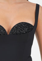 ELISABETTA FRANCHI Abito midi nero da donna con cristalli AB83557E2 110 ELISABETTA FRANCHI 