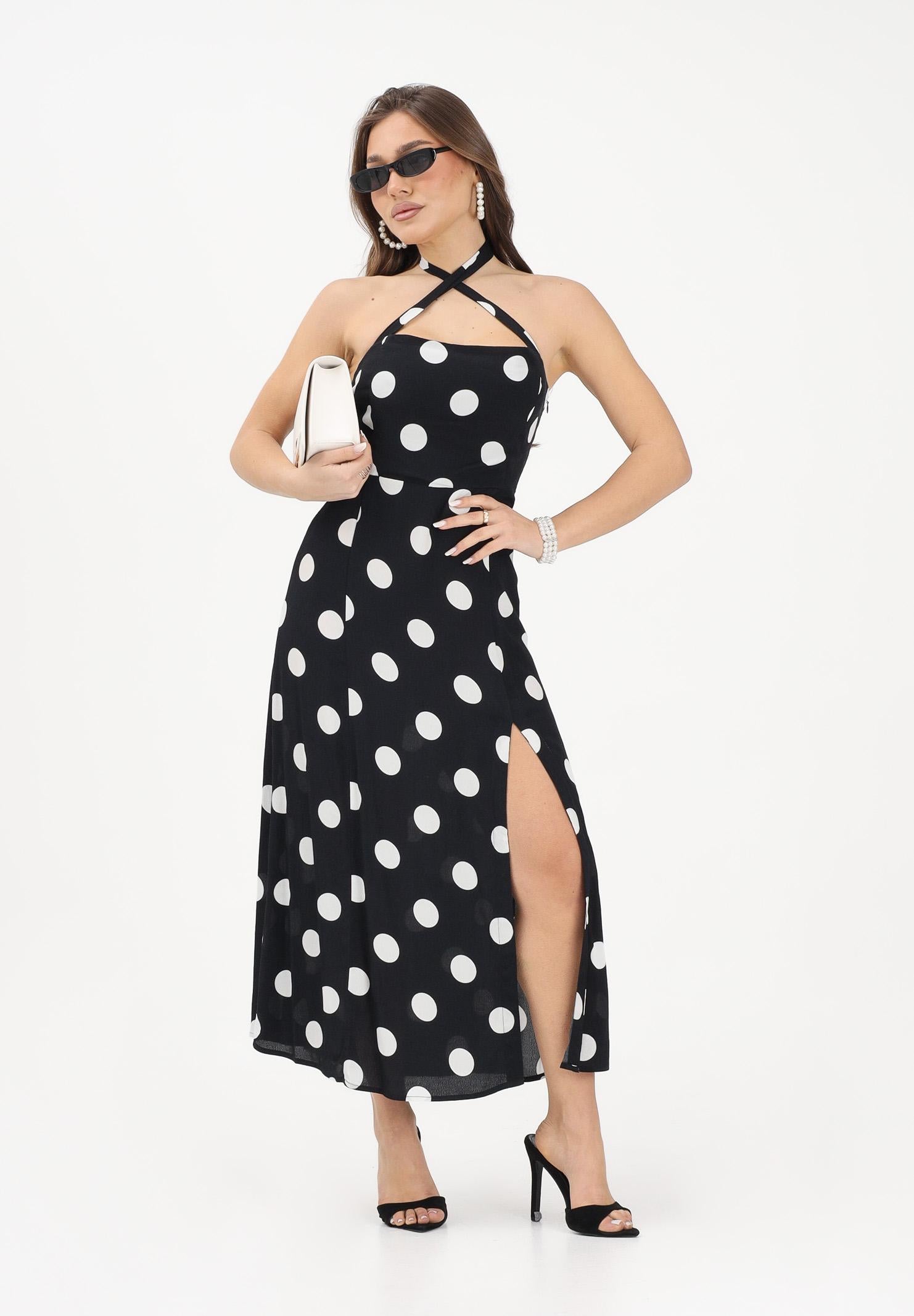 MAR DE MARGARITAS Abito midi Paula nero da donna con maxi pois MMABW01536 NE140 Mar de margaritas 