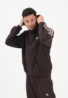 ADIDAS ORIGINALS Felpa con cappuccio ADICOLOR CLASSICS 3 STRIPES marrone e rosa per uomo e donna KE0880 . ADIDAS ORIGINALS 