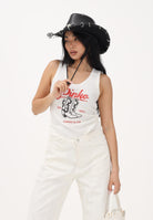 PINKO Canotta bianca da donna con stampa vintage 106901A3BX Z05 PINKO 