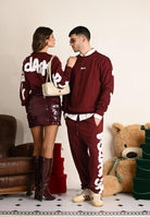 DISCLAIMER Maglioncino girocollo bordeaux da uomo con stampa logo 25IDS55116 BO DISCLAIMER 