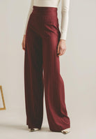 SANTAS Pantalone elegante POUVOIR bordeaux da donna con micro gessatura PV2626 BO SANTAS 