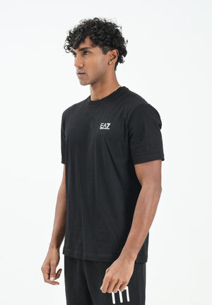 EA7 T-shirt a manica corta nera da uomo con stampa logo 7M000567AF10375 MC001 EA7 