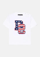 DSQUARED2 T-shirt a manica corta bianca da neonato con stampa D2 DQ2854D004G DQ100 DSQUARED2 