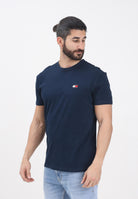 TOMMY JEANS T-shirt a manica corta blu da uomo con ricamo logo DM0DM20322C1G  TOMMY JEANS 