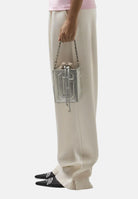 GCDS Borsa a mano argento da donna con logo GCDS in rilievo 3D GCDSD001 01 GCDS 