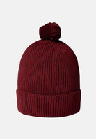 THE NORTH FACE Berretto di lana bordeaux per uomo e donna con pompon e riquadro con logo TNF NF0A8CHF0VO1  THE NORTH FACE 