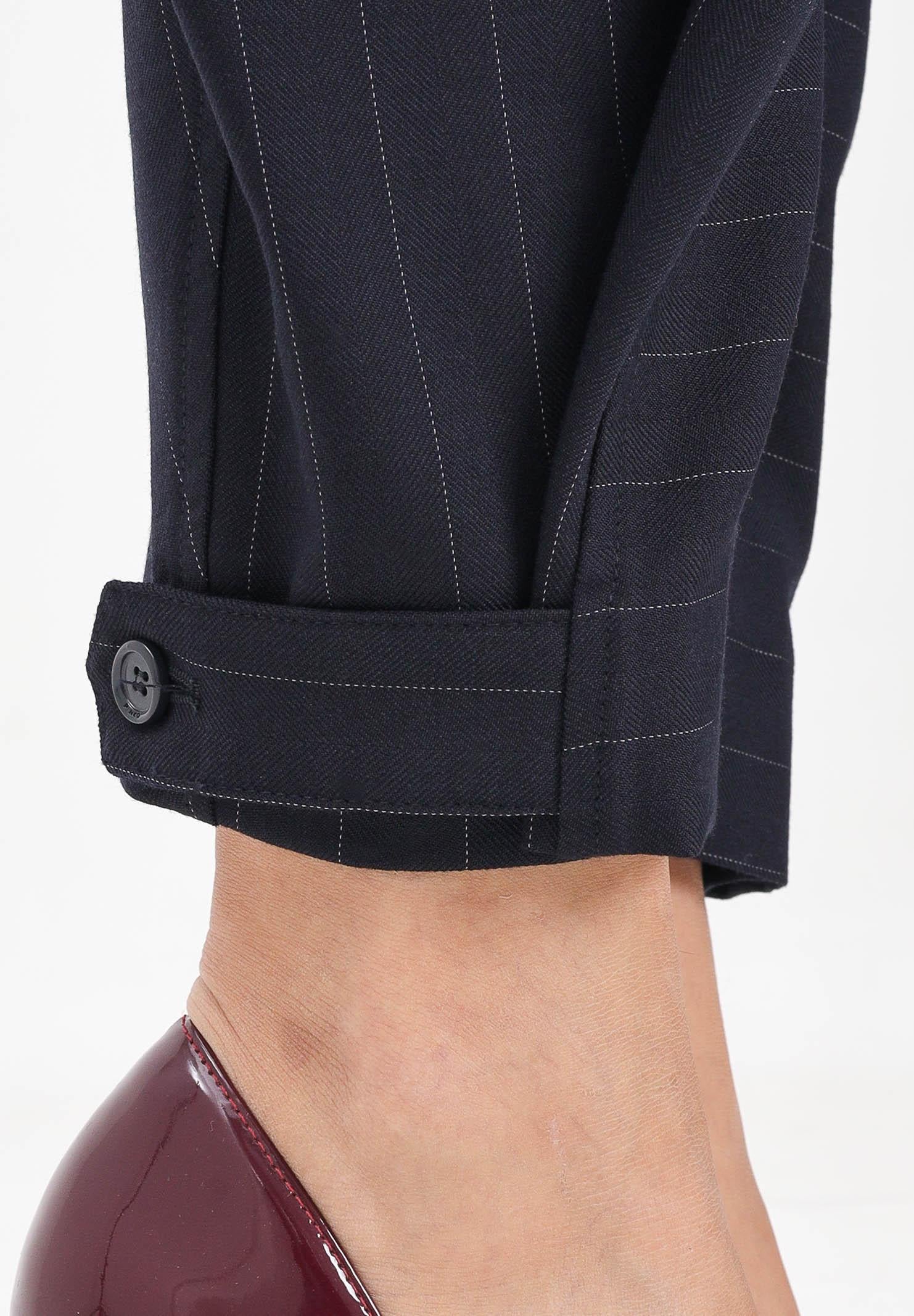 PINKO Pantalone elegante balloon-fit blu da donna con motivo gessato 105707A2QY EZ1 PINKO 