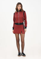 ADIDAS ORIGINALS Gonna corta da donna con motivo pied-de-poule rosso e nero JW0253 . ADIDAS ORIGINALS 