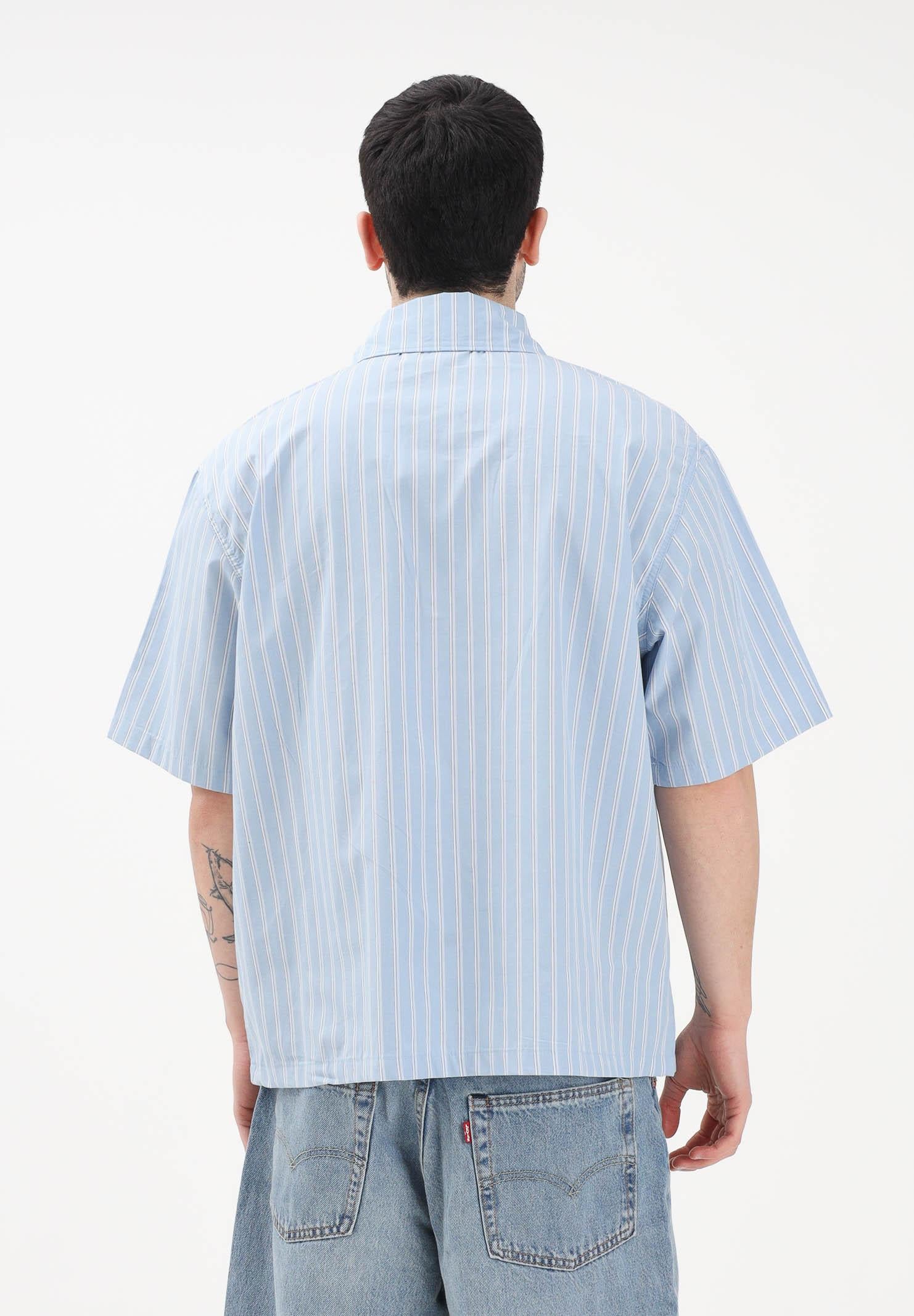 DICKIES Camicia a manica corta Venedocia azzurra da uomo con motivo a righe DK0A88GUL391 . DIckies 