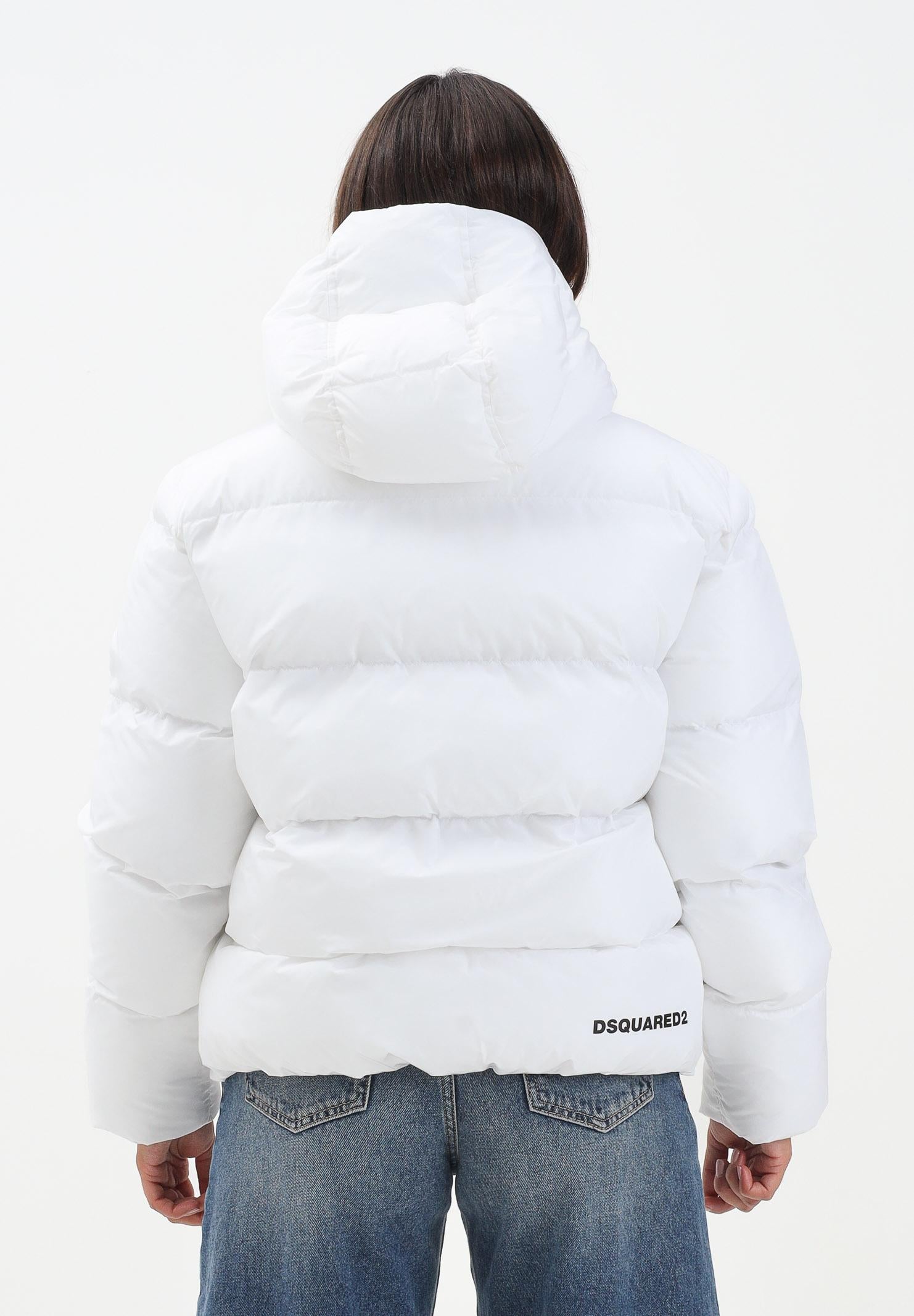 DSQUARED2 Piumino bianco per donna, ragazzi e bambini con logo DQ1090D00BN DQ100 DSQUARED2 