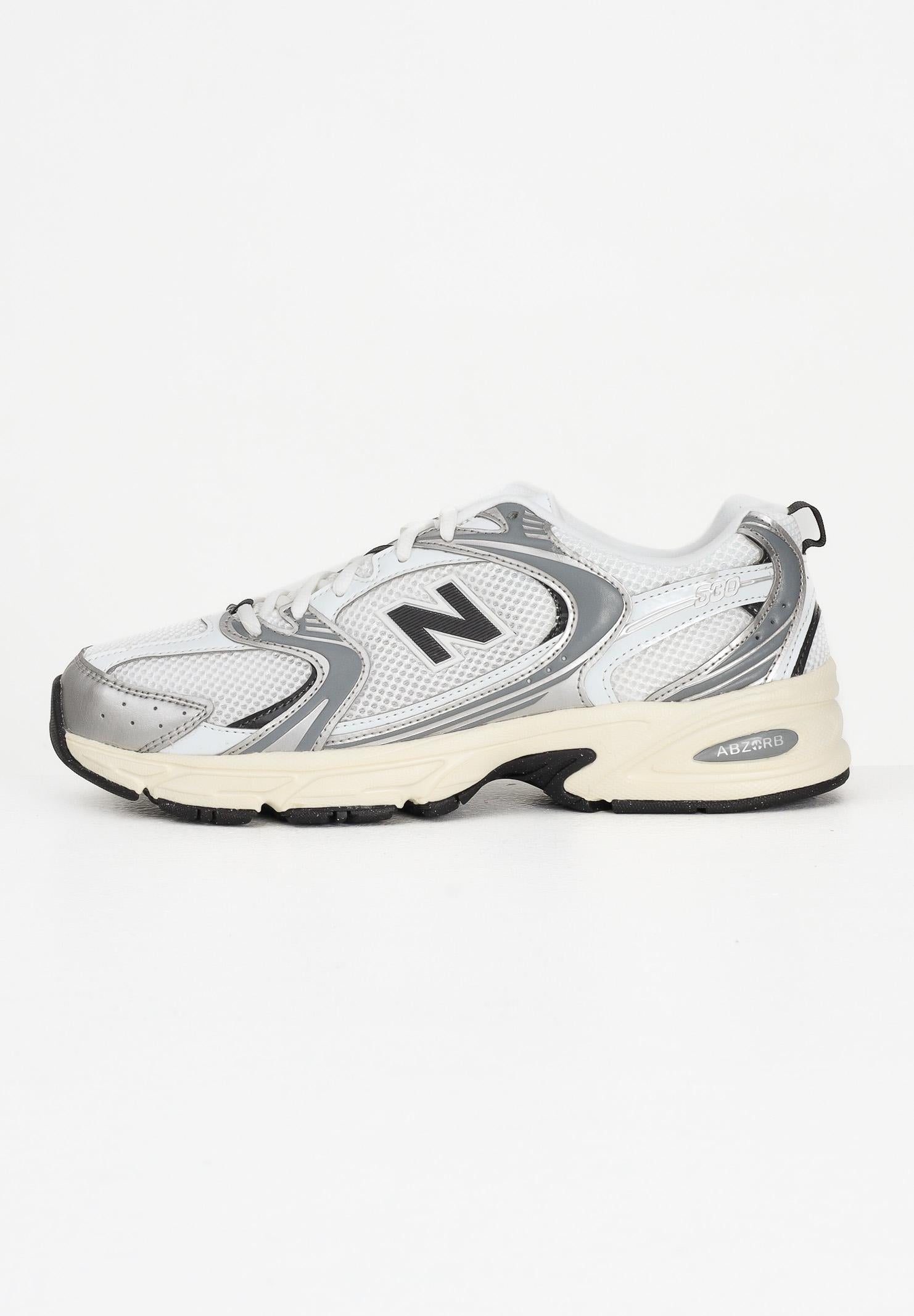 NEW BALANCE Sneakers 530 argento, bianche e nere da uomo U530ESA . NEW BALANCE 