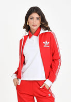 ADIDAS ORIGINALS Felpa con zip Heritage rossa da donna JX7850  ADIDAS ORIGINALS 