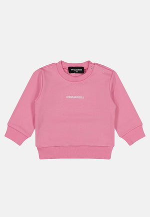 DSQUARED2 Felpa girocollo rosa da neonato con stampa logo DQ2860D0094 DQ321 DSQUARED2 