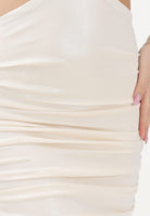 SHIT Abito midi crema da donna con spilla fiore SH26034 CR SHIT 