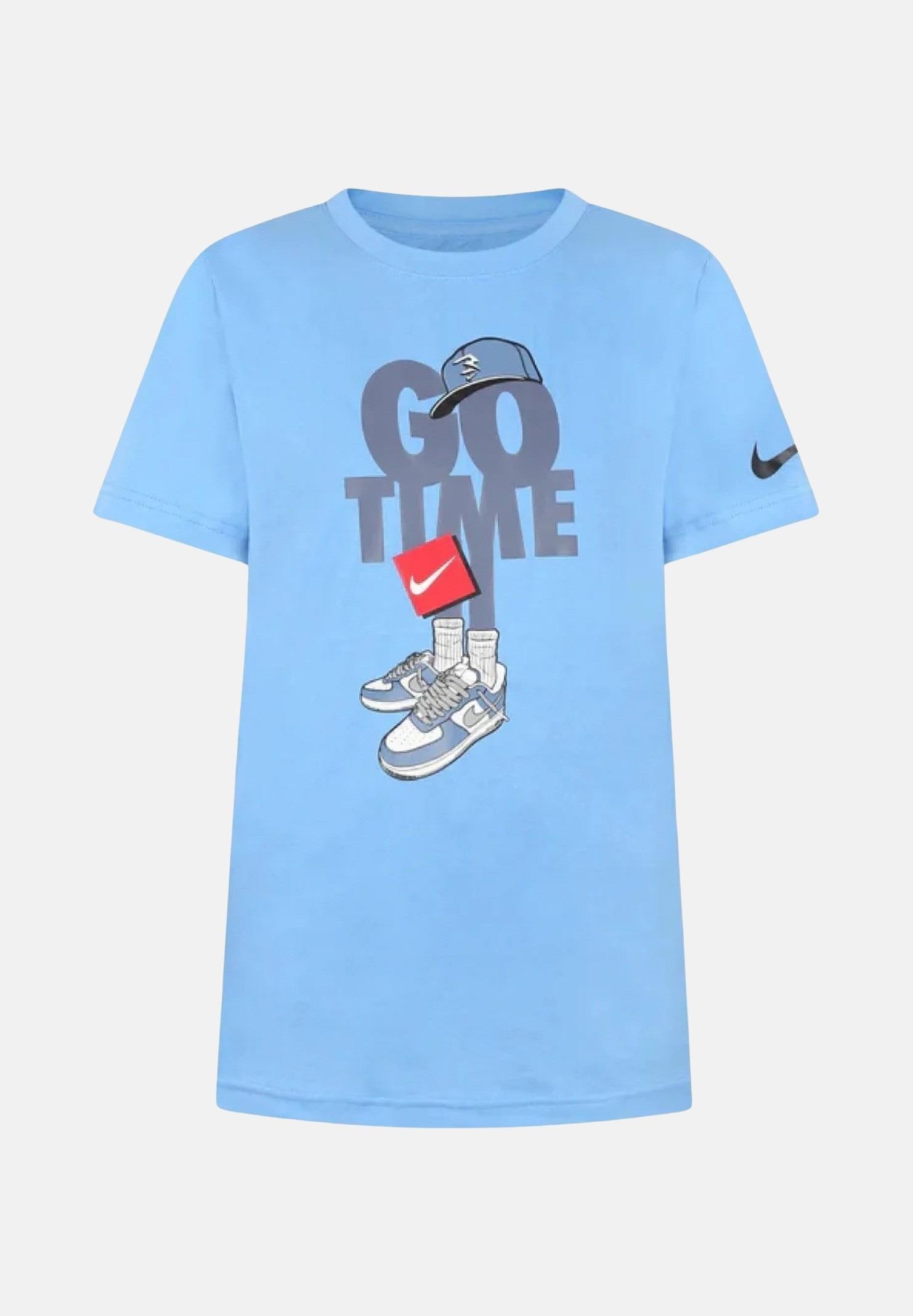 NIKE T-shirt a manica corta azzurra da bambino con stampa 9Q1104 B9F NIKE 