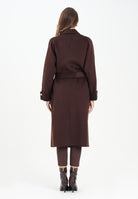 ELISABETTA FRANCHI Cappotto a vestaglia in panno marrone da donna CP68D56E2 EA3 ELISABETTA FRANCHI 