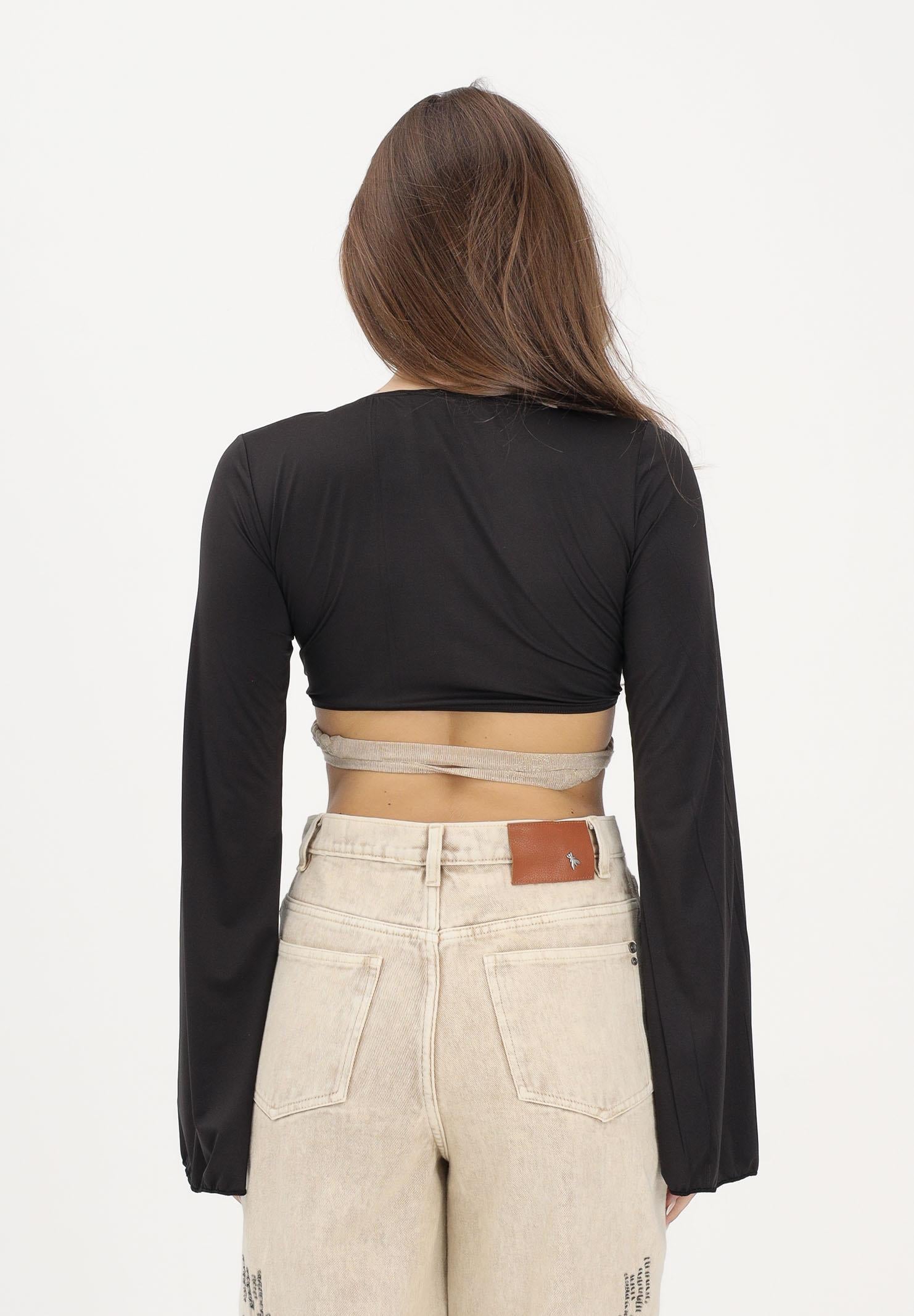 F**K Top nero da donna con intreccio FK26-SW0457BK . F**K 