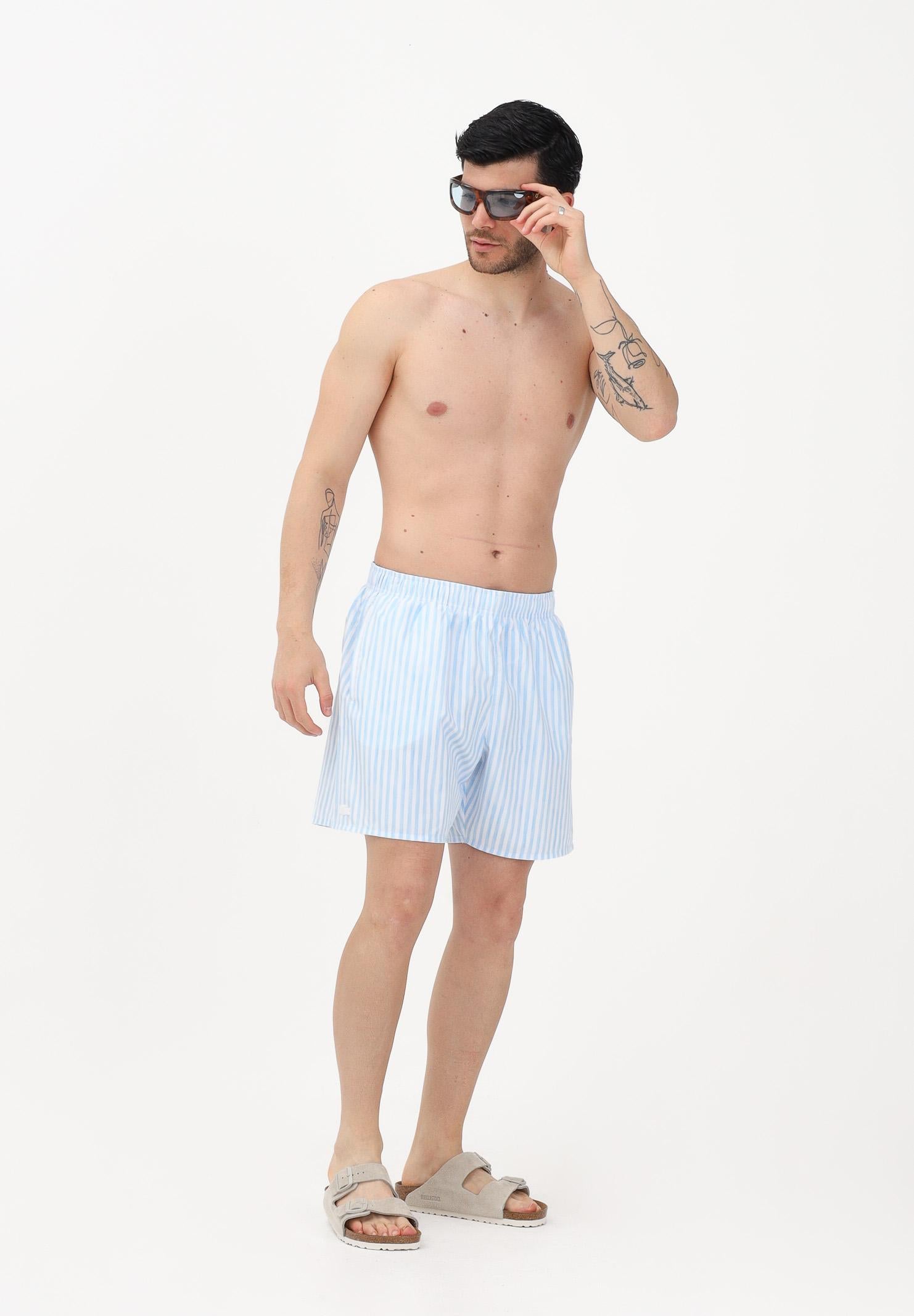 LACOSTE Shorts mare a righe azzurro e bianco da uomo MH1901 3IL LACOSTE 