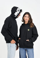 BARROW Felpa nera per uomo e donna con cappuccio logato F5BWUAHS058 110 BARROW 