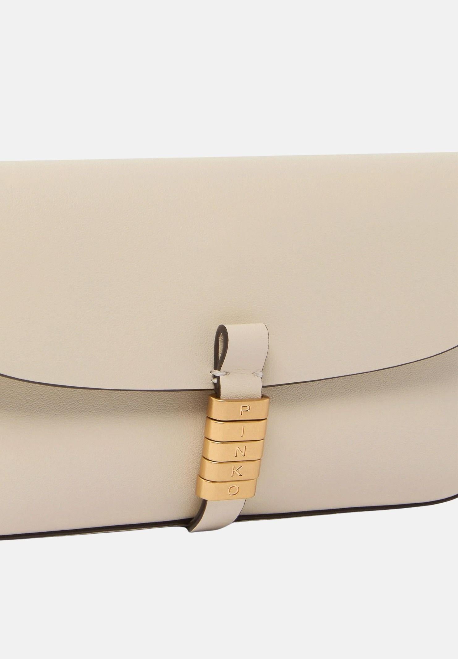 PINKO Borsa a spalla Saddle Flat beige da donna 105349A1ZX Z14Q PINKO 